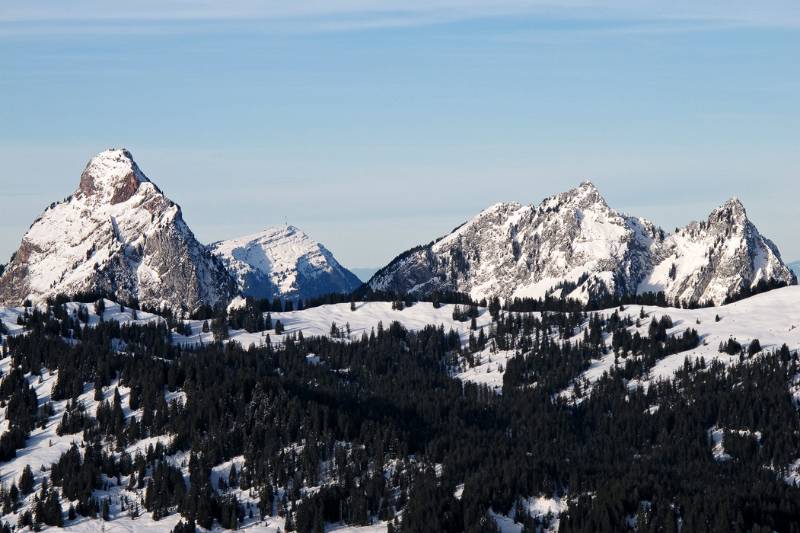 Gr. Mythen, Rigi, Kl. Mythen und Haggenspitz, vlnr