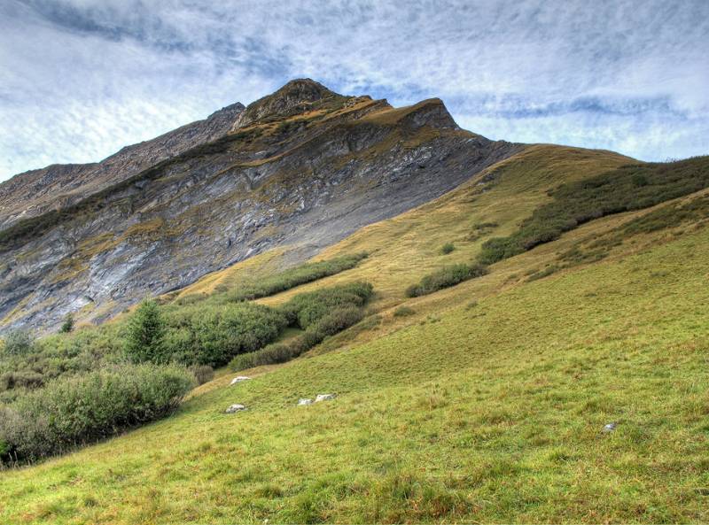 Blick auf das Wanderziel von Firstboden