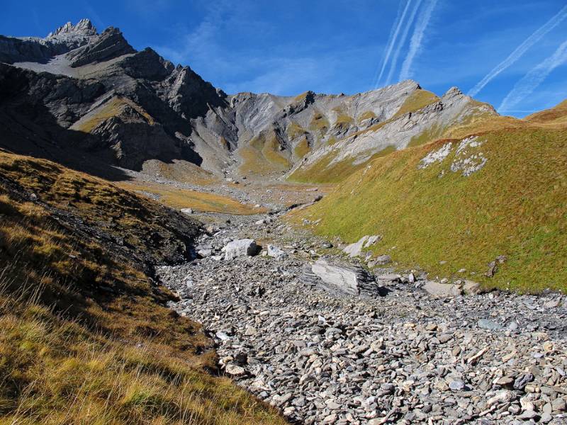 Das Mittaghorn und die Abstiegsroute