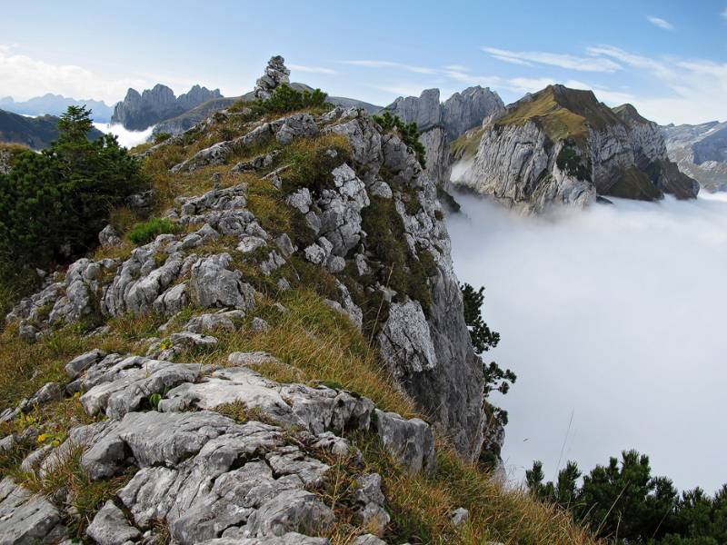 Der höchster Punkt, 1769m, auf der Alp Sigel