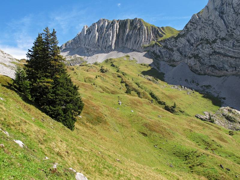 Noch ein letzter Blick zurück auf Brünnelistock im Abstieg