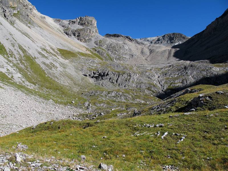 Da geht's Wanderweg zum Fuorcla da Rims