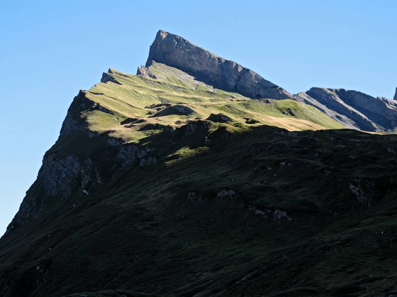 Der Zahn von Piz Uccello am Morgen