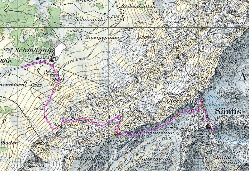 Die Route auf der Karte