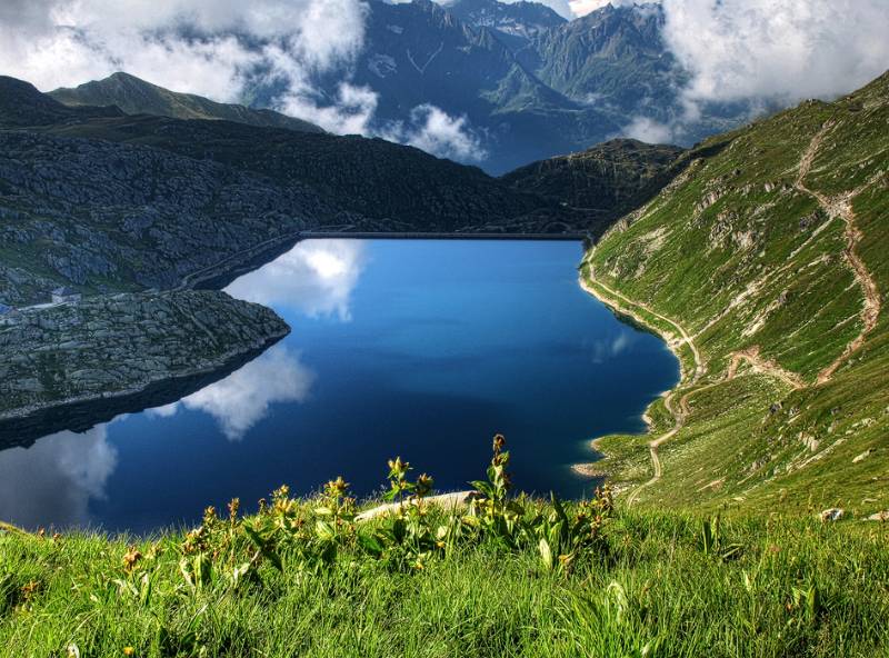 Lago della Sella von Sasso di Paisgion aus