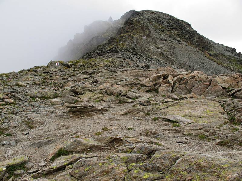 Schwarzhornfurgga. Blick Richtung Aufstiegsroute - Südgrat von Schwarzhorn