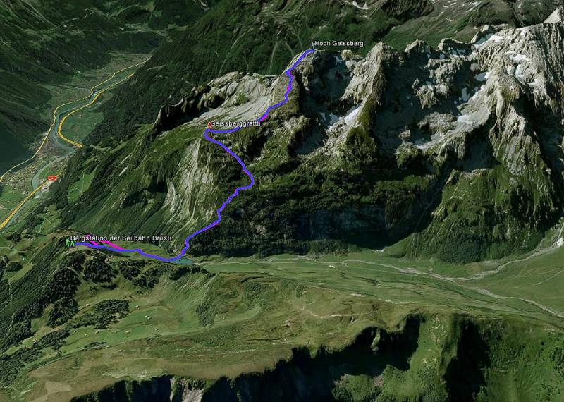 Die Route auf Google Earth