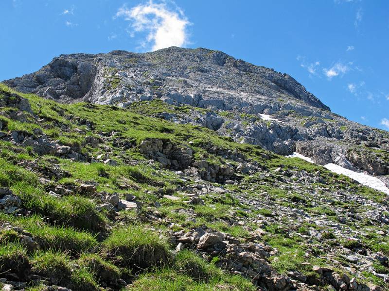 Blick zurück im Abstieg