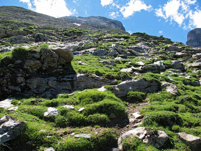 Blick zurück im Abstieg