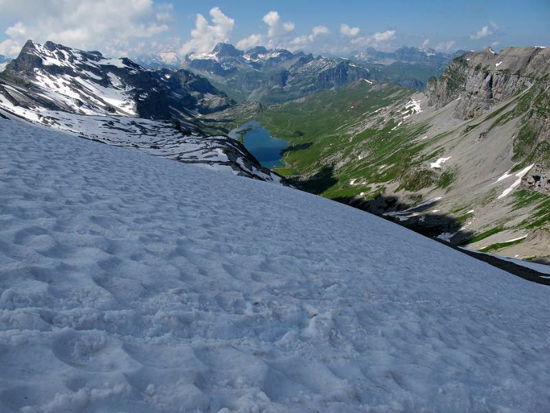 Aufgeweichter Schnee für den Abstieg (Abfahrt)