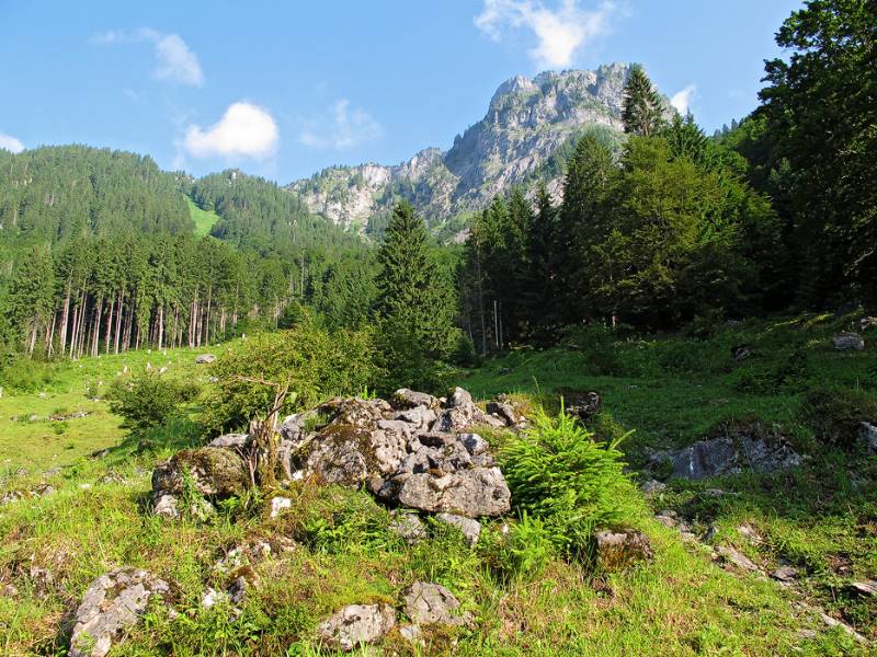 Kurz nach dem Start. Blick entlang der Aufstiiegsroute