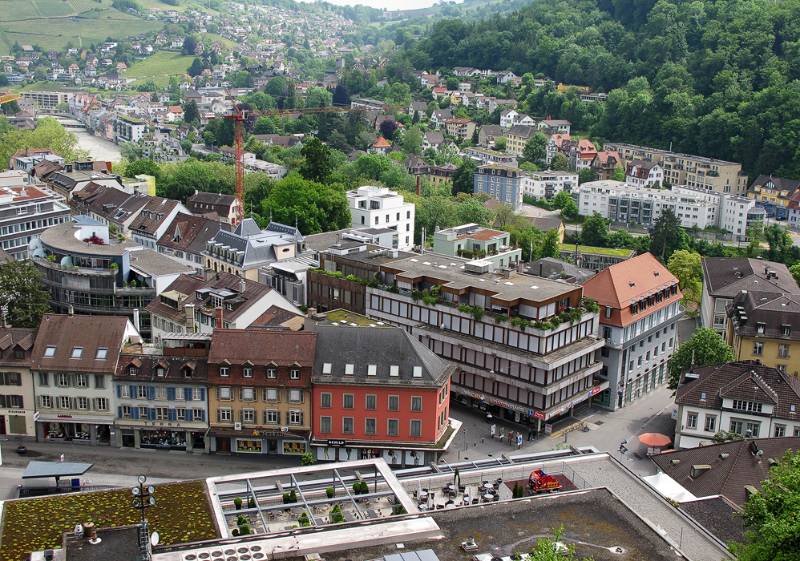 Baden und Ennetbaden von Burgruine aus