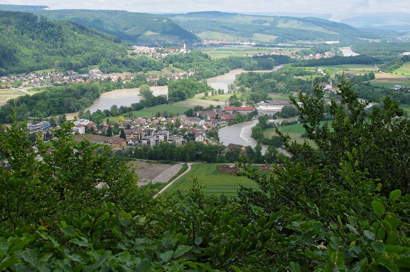 Die Mündung von Limmat in die Aare von Gebenstorf aus