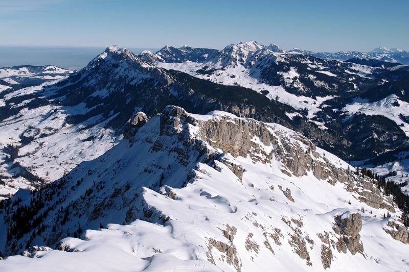 Blick nach Norden entlang Schrattenfluh