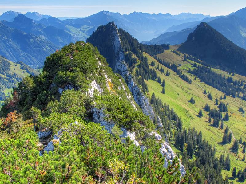 Blick entlang dem Grat aufs nächste Ziel - Wageten