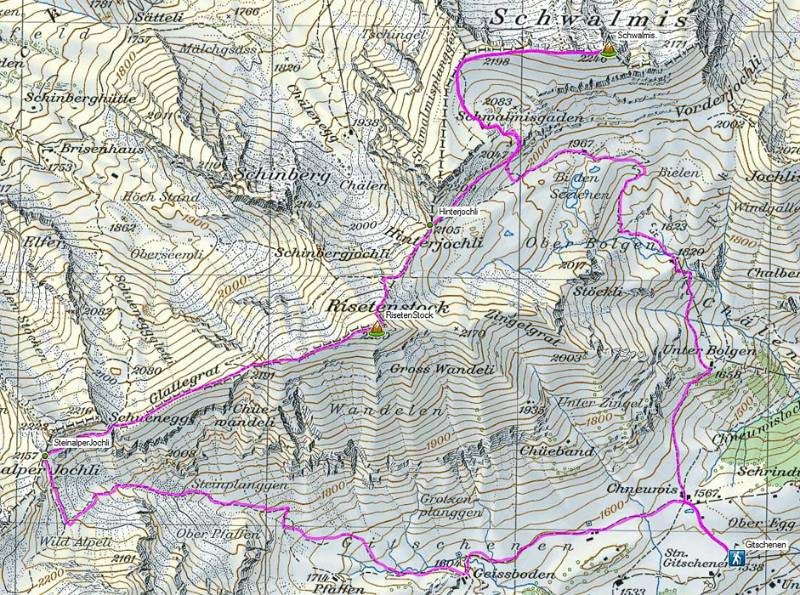 Die Route auf der Karte