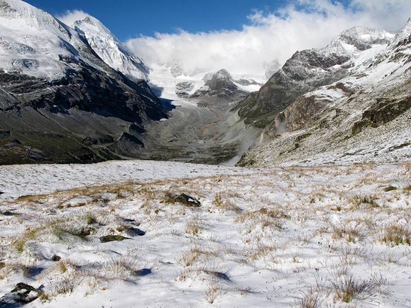 Blick Richtung Zmuttgletscher und Schönbielhütte