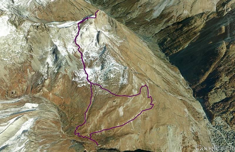 Die Wanderroute auf Google Earth