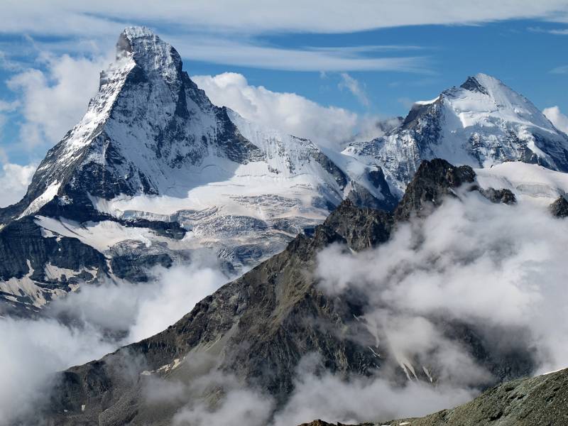 Matterhorn und Dent d'Hérens vom Mettelhorn aus