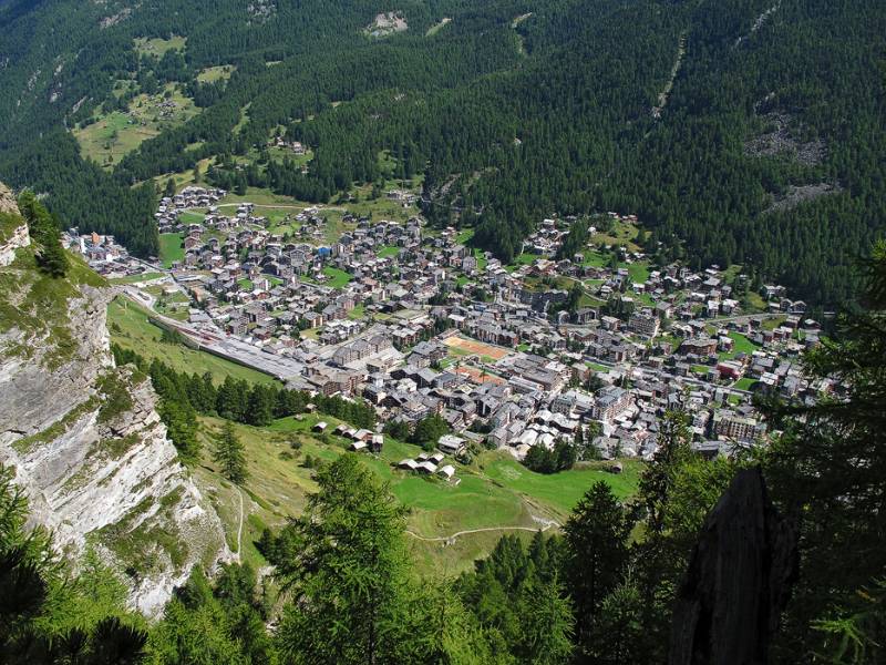 Blick zurück auf Zermatt