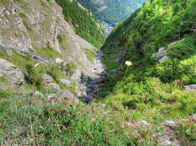 Blick zurück nach Zermatt