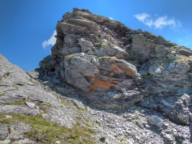 Einfache Kletterstellen mit guten Griffen