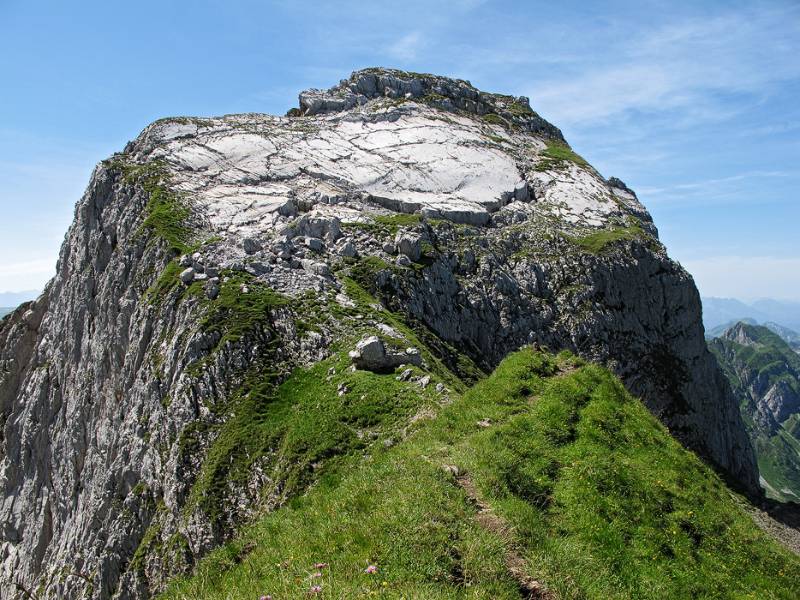 Im Abstieg Blick noch ein Mal zurück auf Silberplatten