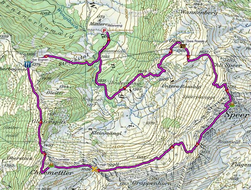 Die Route auf der Karte