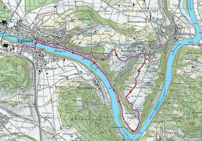 Die Route auf der Karte