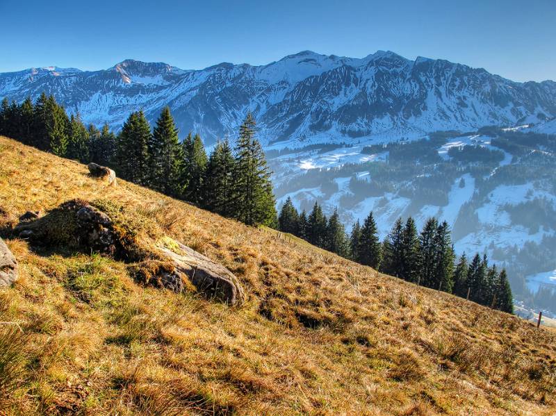 Arnihaaggen und Brienzer Rothorn auf der anderen Seite des Tals