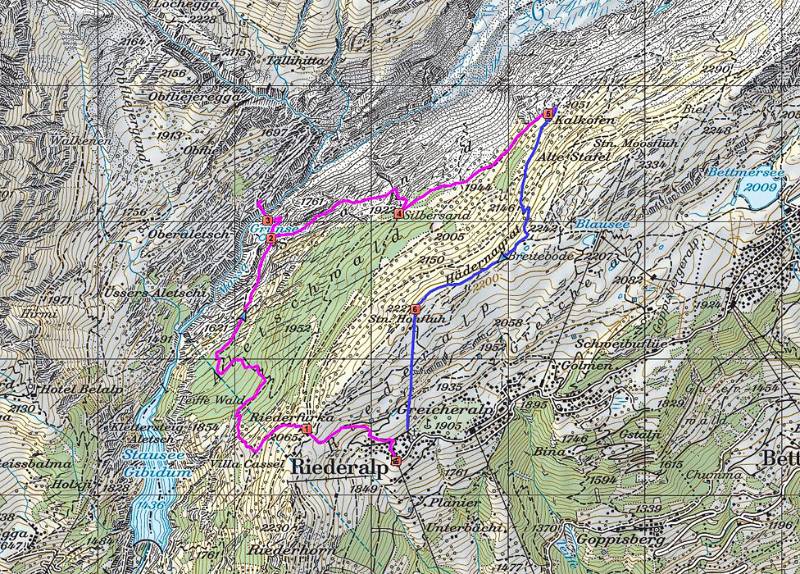 Route auf der Karte