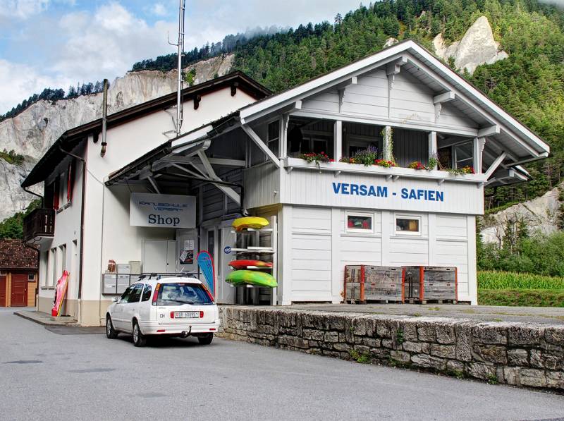 Start am Bahnhof von Versam - Safien