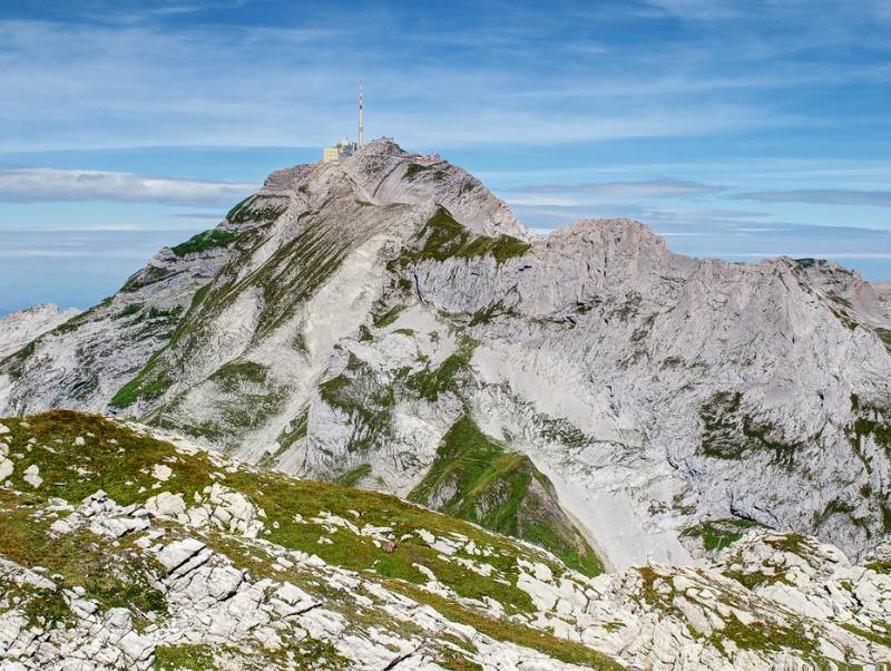 Aufs Jöchli geschaft. Säntis vom Jöchli aus.