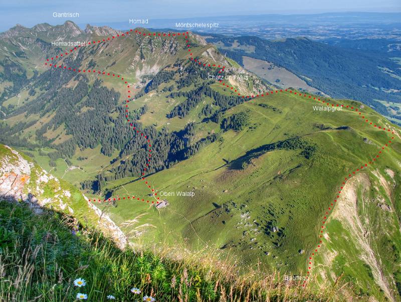 Fast die ganze Wanderroute im Überblick