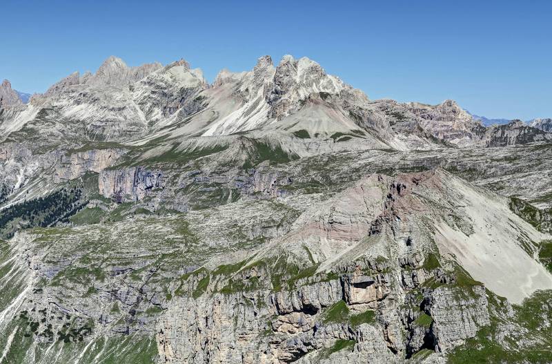 Dolomiten von Sassongher aus