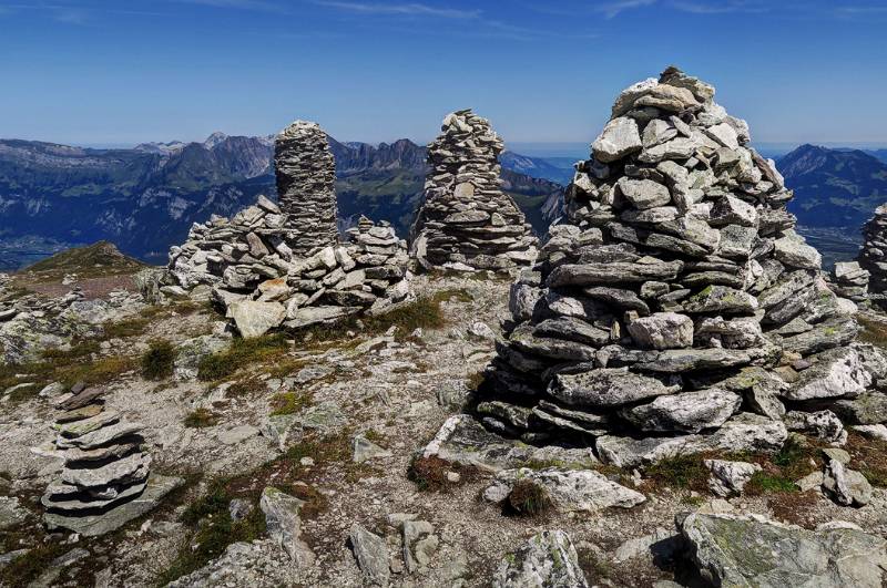 Steintürme auf dem Baseggla