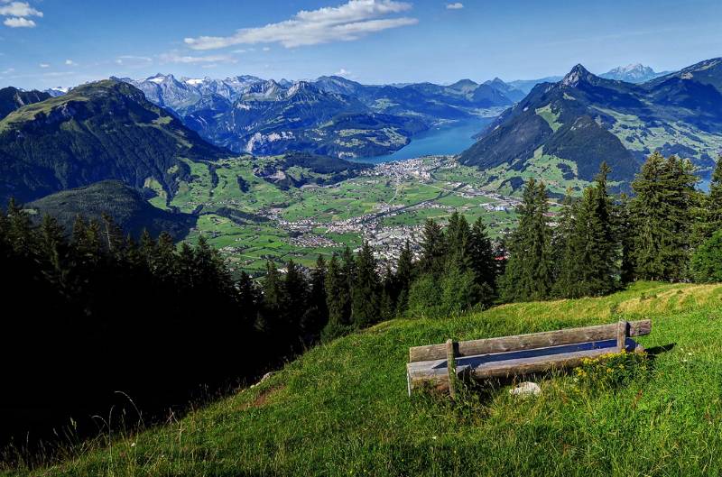 Schwyz, Brunnen und Vierwaldstättersee