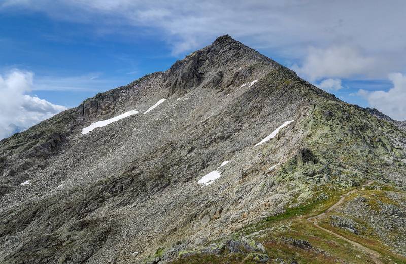 Dei Route des Schluss-Aufstiegs