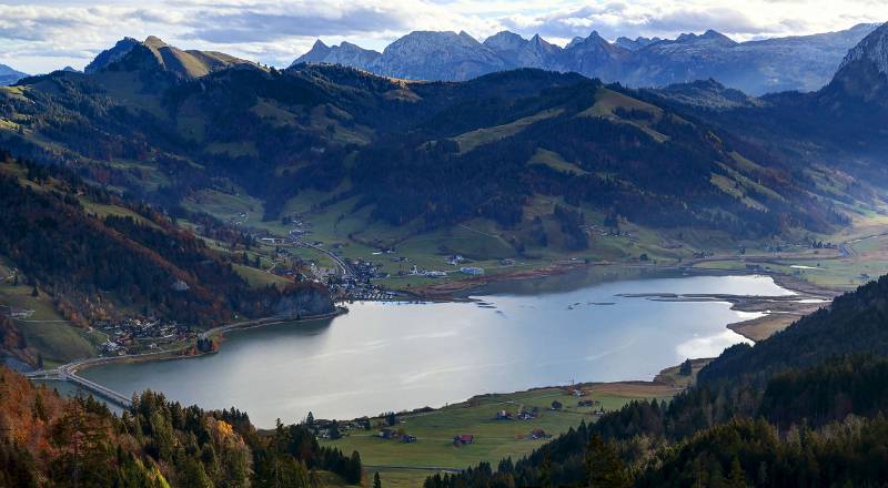 Sihlsee mit Euthal auf der anderen Seite