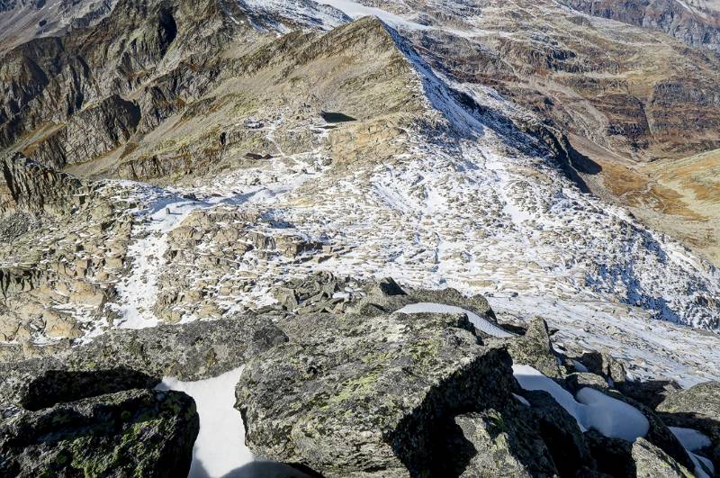 Monte Moro Pass vom Joderhorn aus gesehen