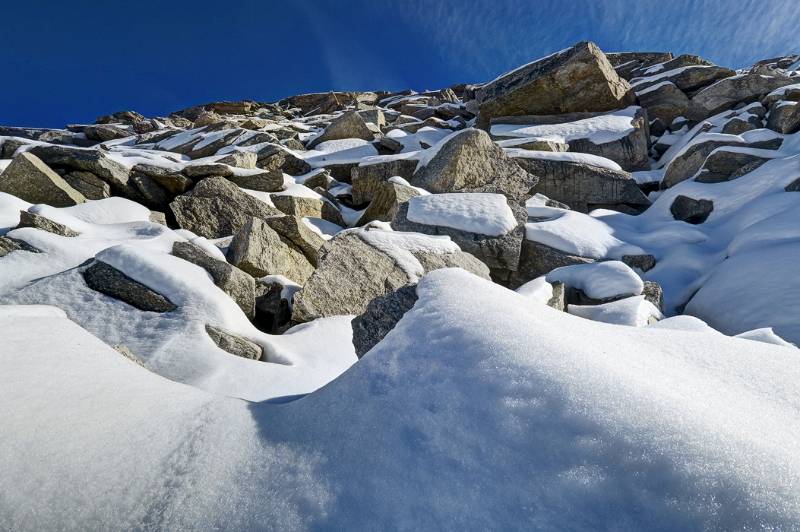 Winterliche Bedingungen in der Nordflanke von Joderhorn