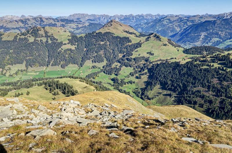 Blick vom Grat zurück nach Norden