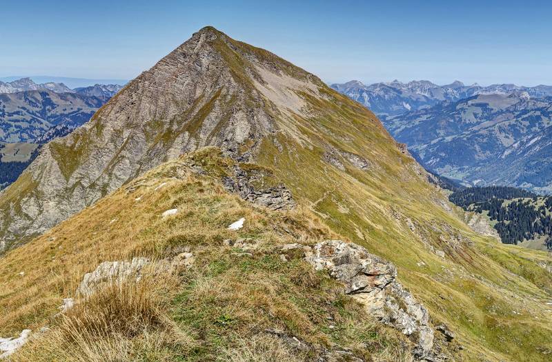 Blick von Louwenehore zurück zum Giferspitz