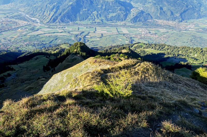 Blick hinunter zum Rheintal