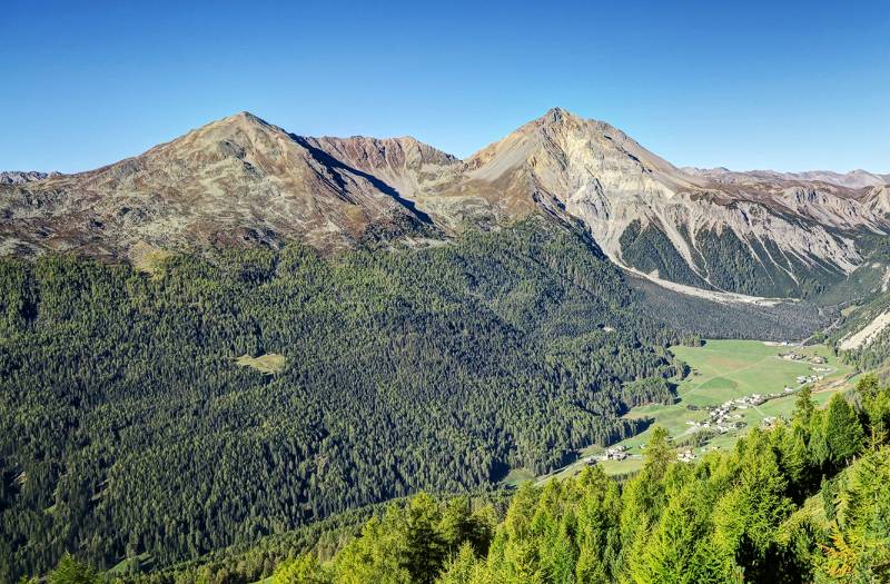 Piz Dora und Piz Daint im Val Müstair