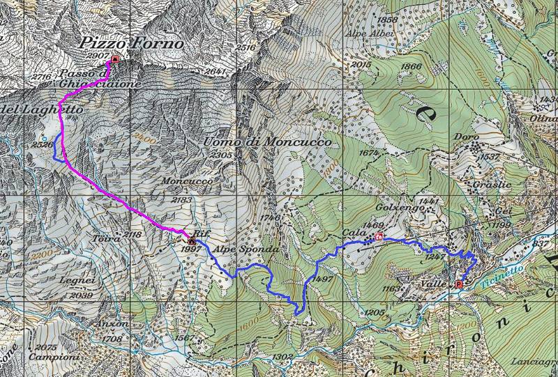 Route auf der Karte