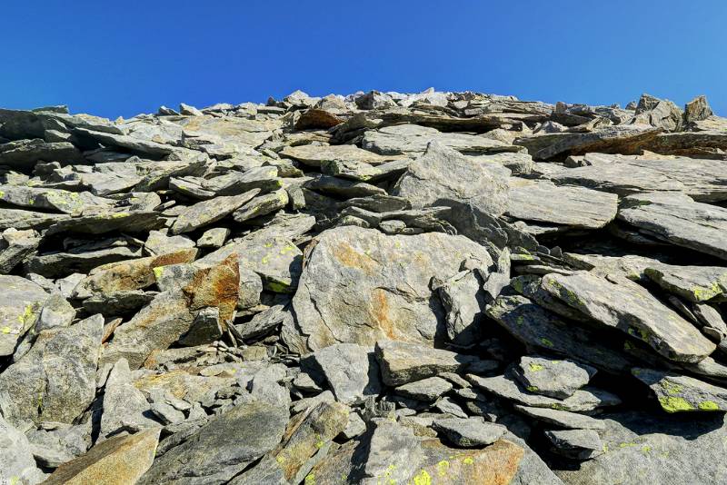 Blick zurück im Abstieg