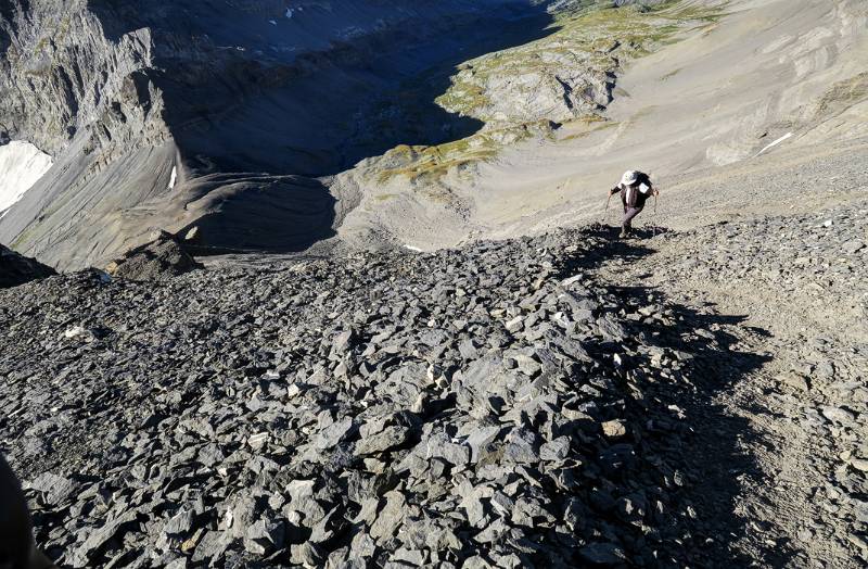 Auf guten Wanderspuren Richtung Gipfel. Col de Susanfe ist bereits weit