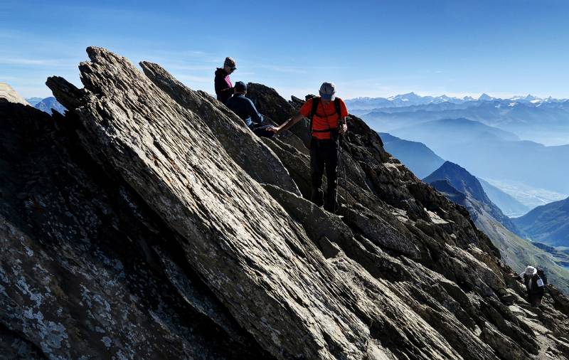 Auf dem Gipfel von Haute Cime