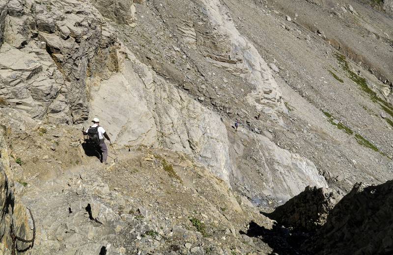 Beim Abstieg vom Col de Susanfe zu Auberge de Salanfe muss